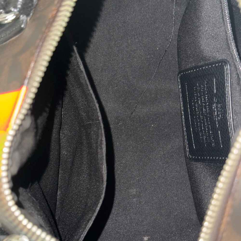 Coach Signature Stripe Bennett Heritage Satchel Handbag with Neon Stripe - Picture 6 of 6